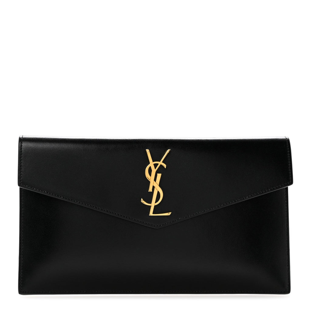 Smooth Shiny Calfskin Monogram Uptown Pouch Black