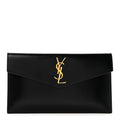Smooth Shiny Calfskin Monogram Uptown Pouch Black