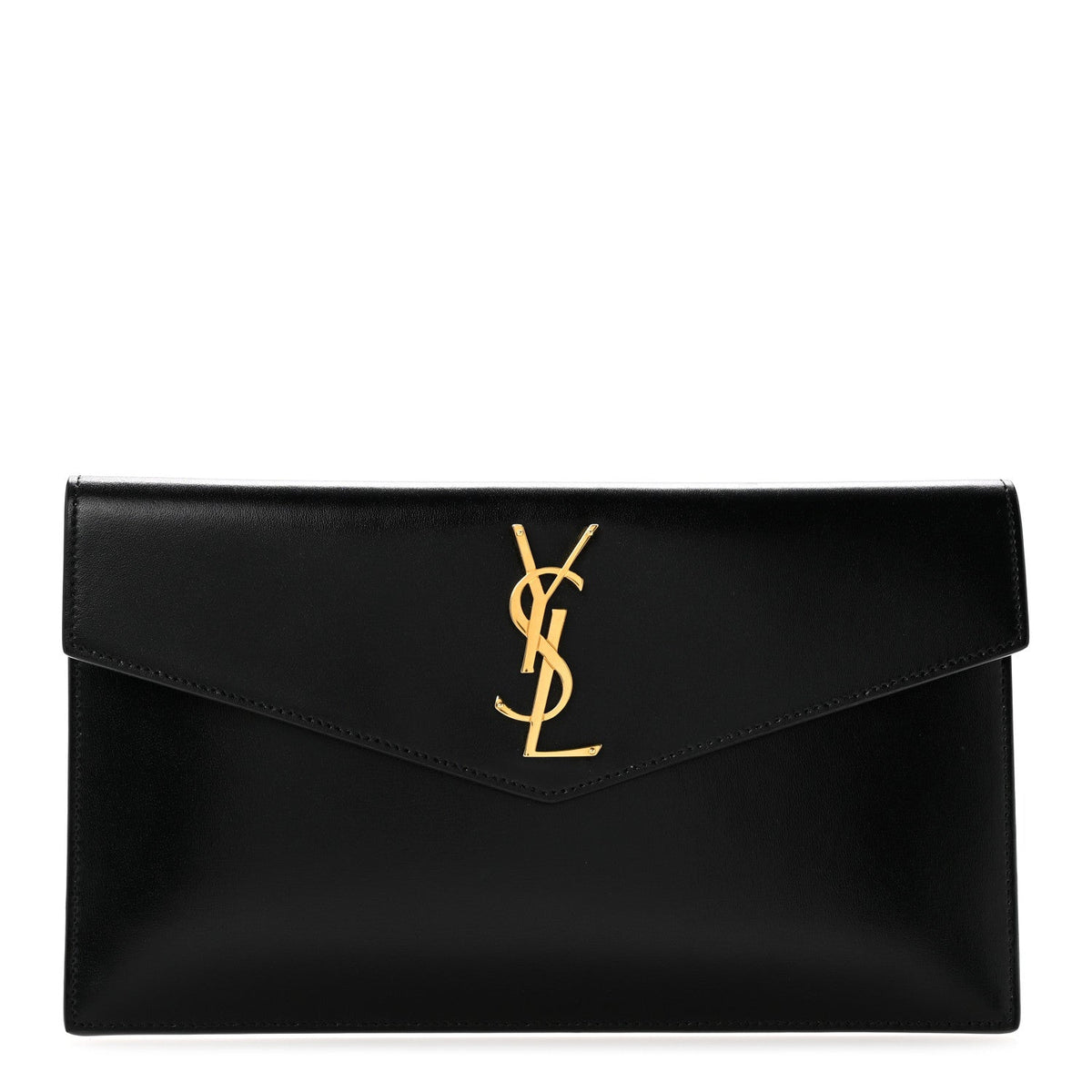 Smooth Shiny Calfskin Monogram Uptown Pouch Black