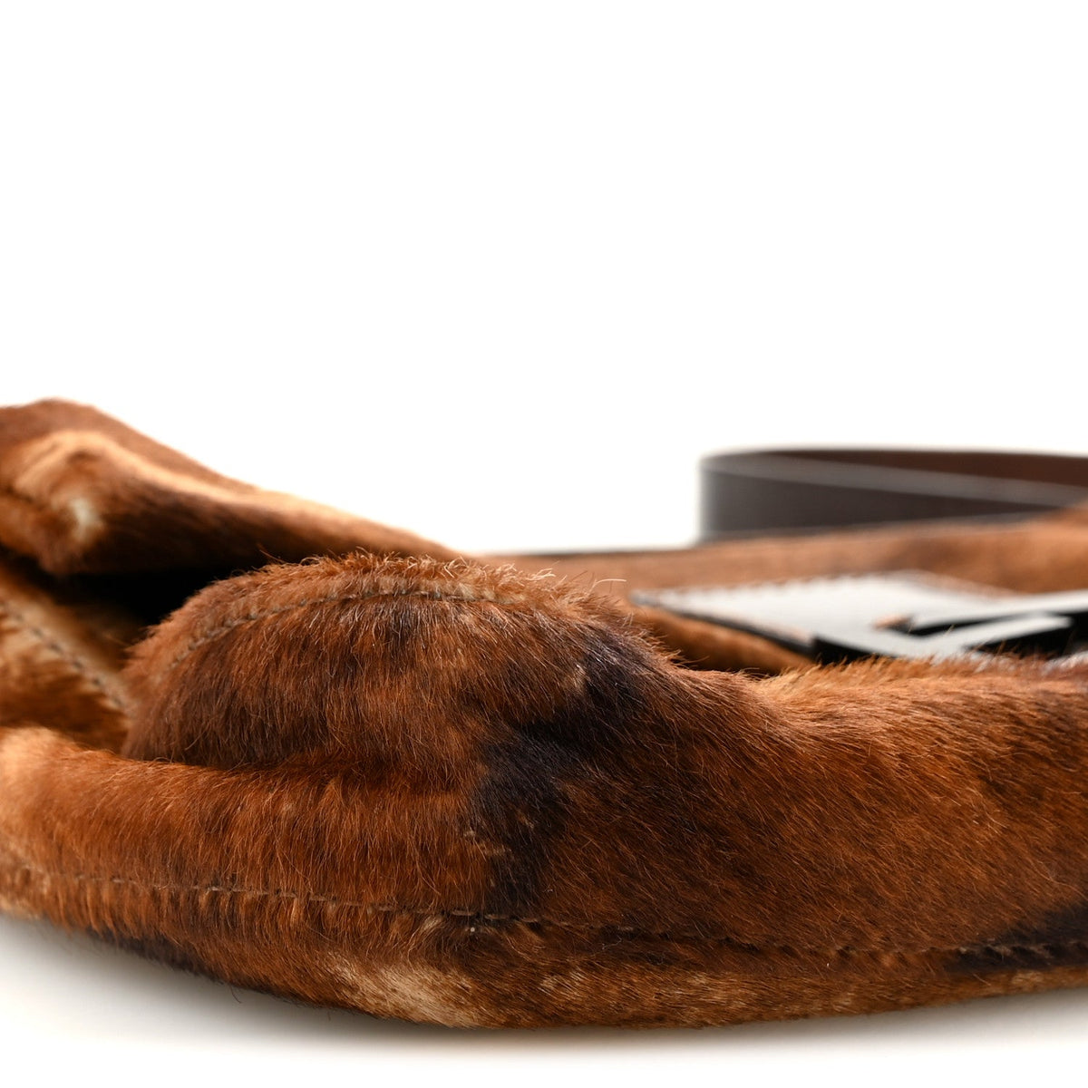 Calf Hair Zebra Print Baguette Brown