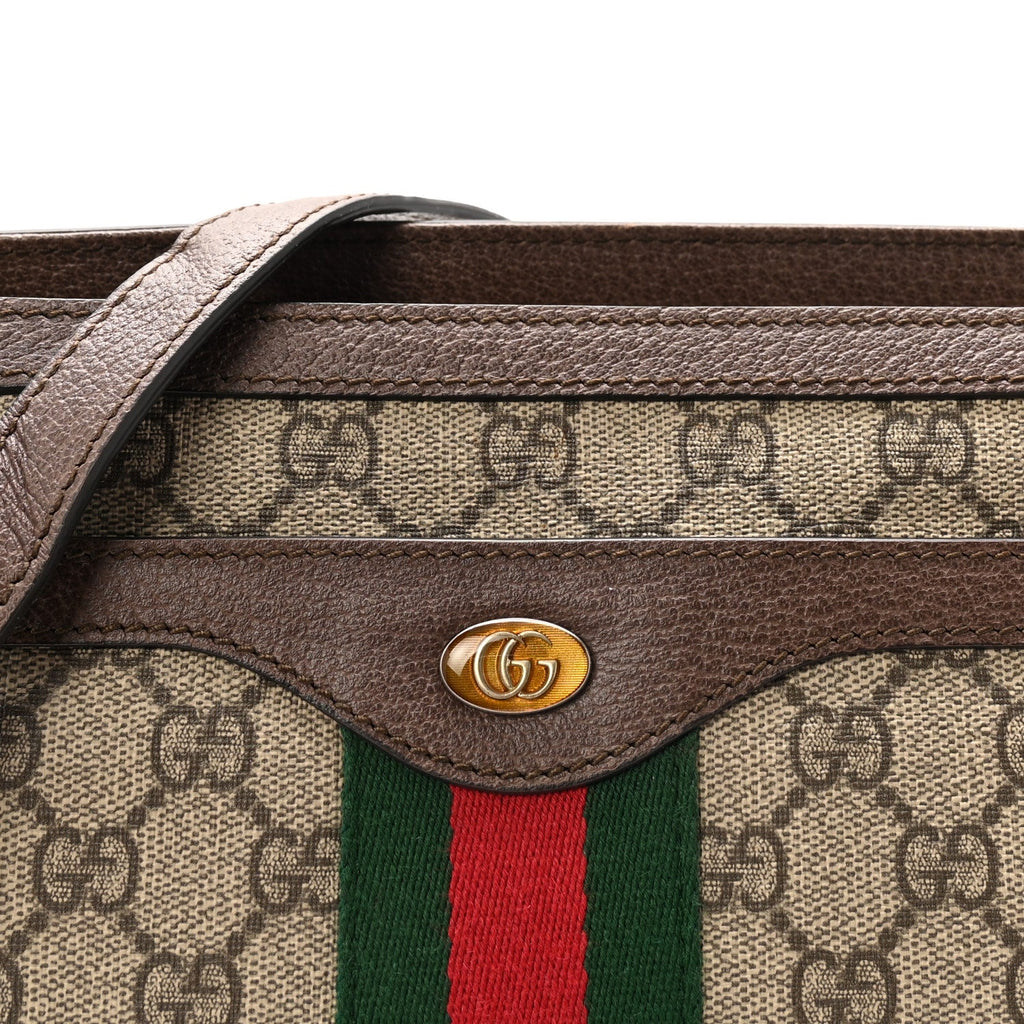 GG Supreme Monogram Web Medium Ophidia Shoulder Bag Beige New Acero
