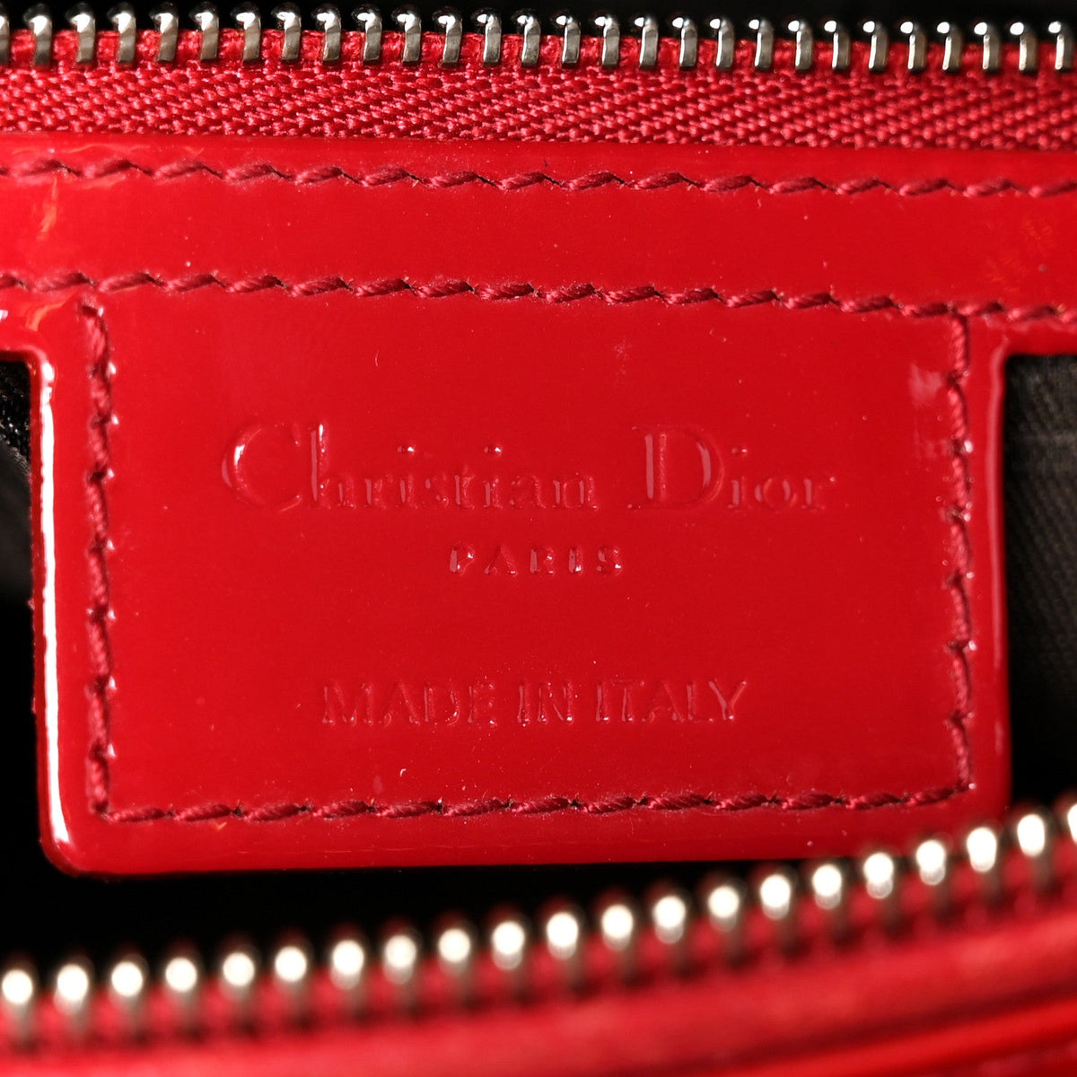Patent Cannage Large Lady Dior Red