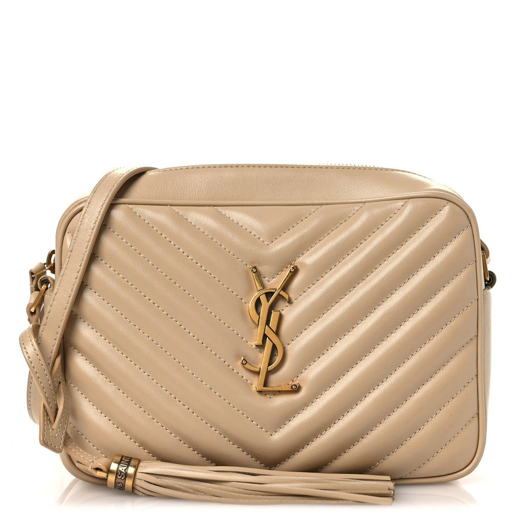 Calfskin Matelasse Monogram Lou Camera Bag Dark Beige