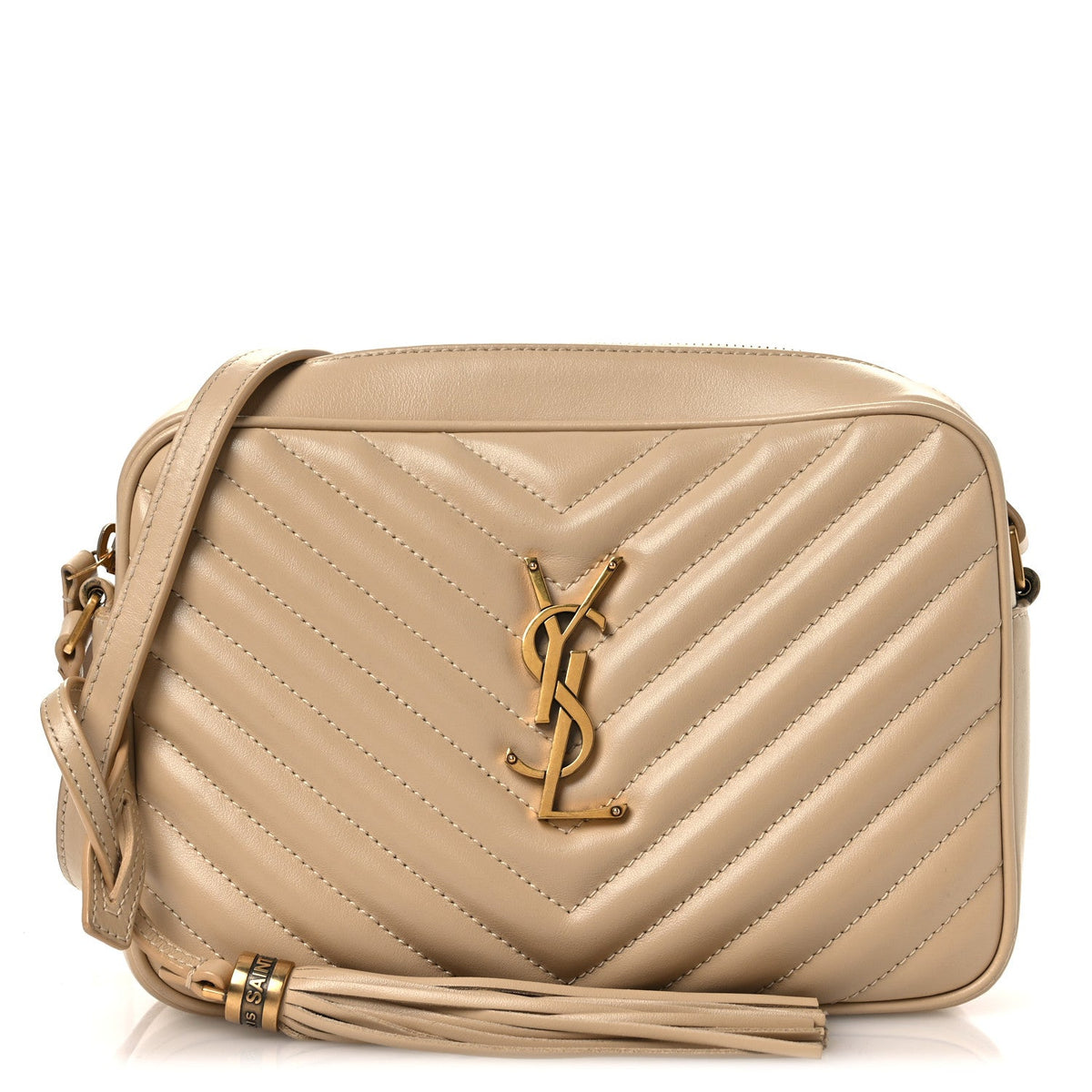Calfskin Matelasse Monogram Lou Camera Bag Dark Beige