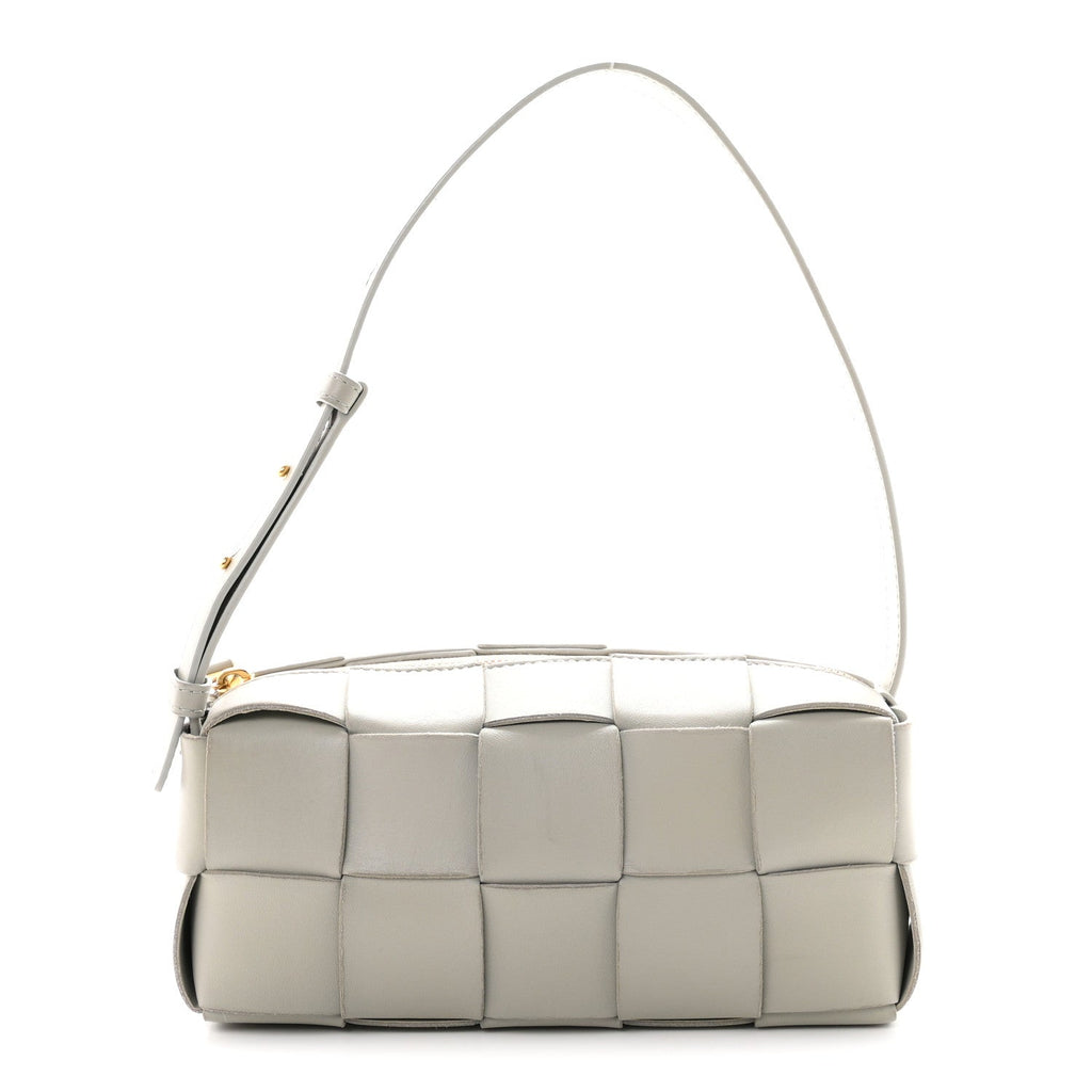Lambskin Maxi Intrecciato Small Brick Cassette Bag Agate Grey