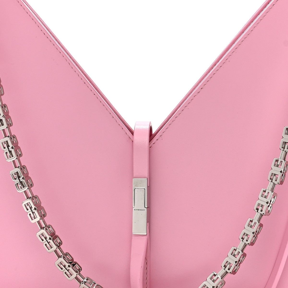 Box Calfskin Small Cut Out Shoulder Bag Pink