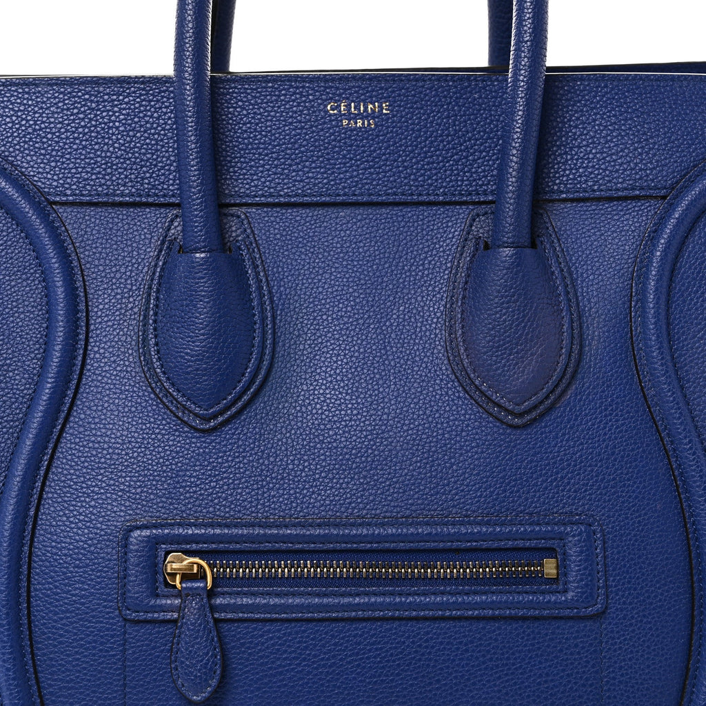 Drummed Calfskin Mini Luggage Indigo