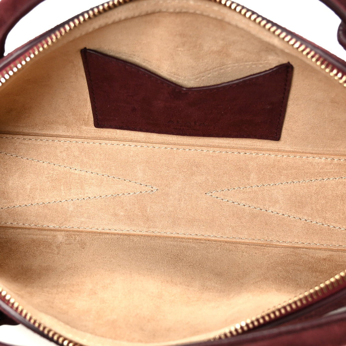 Suede Goatskin Le Teckel Clutch Rouge Grenat