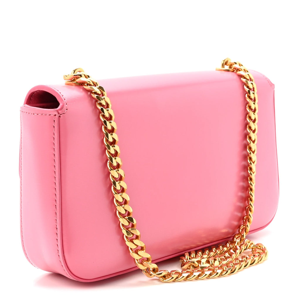 Shiny Calfskin Triomphe Chain Shoulder Bag Flamingo