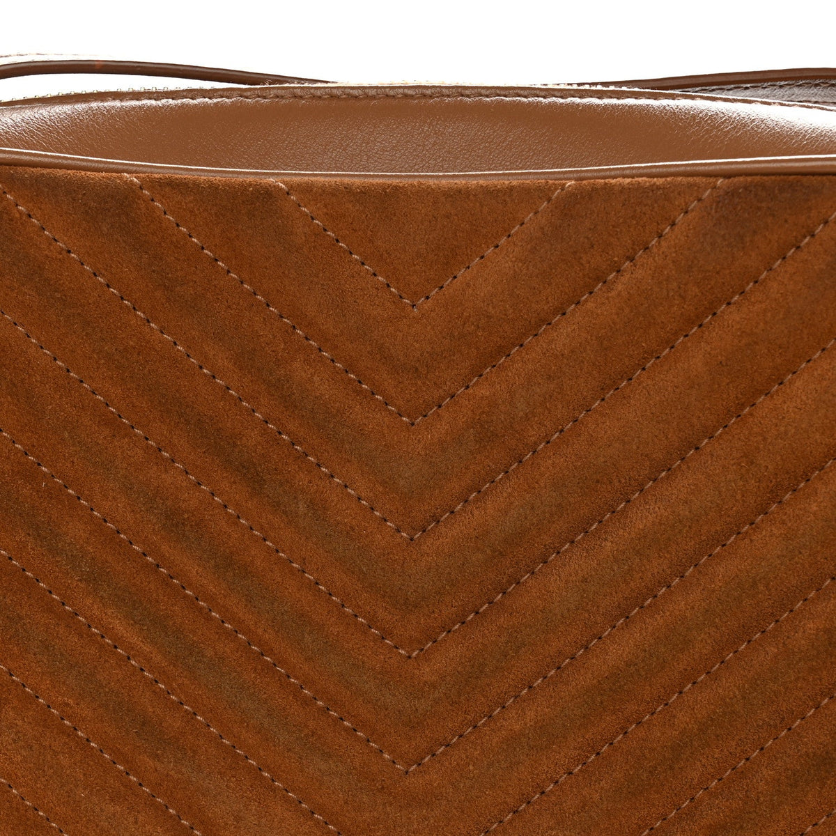 Suede Matelasse Monogram Lou Camera Bag Cinnamon