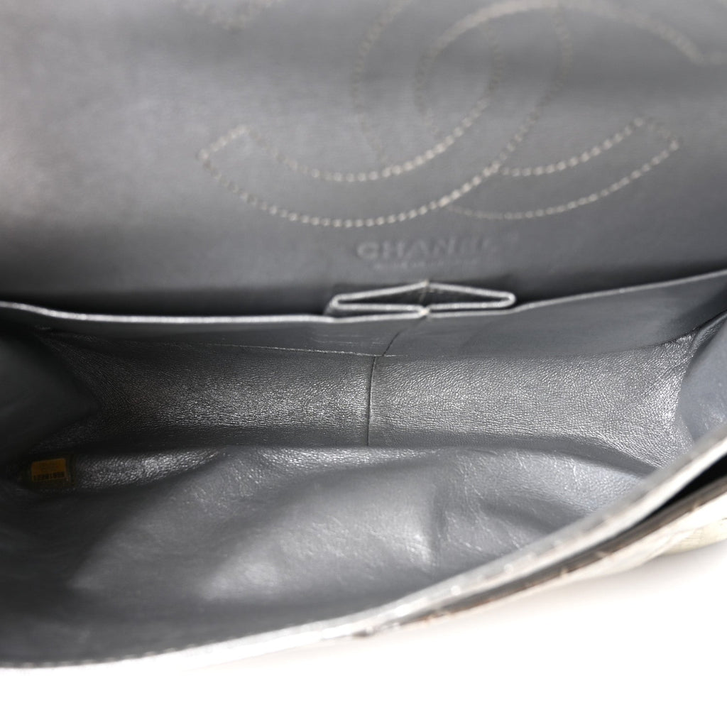 Metallic Striped Calfskin 2.55 Reissue 226 Flap Silver Silver