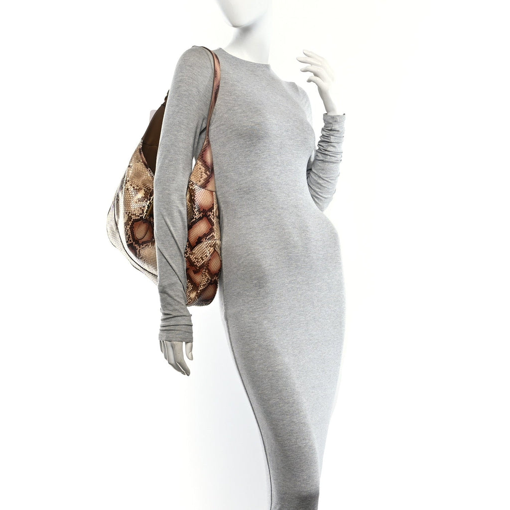 Snakeskin Large Jackie 1961 Shoulder Bag Light Brown
