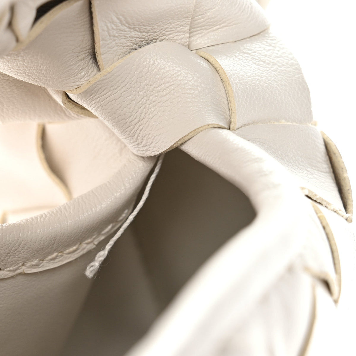 Calfskin Intrecciato Mini Hop White