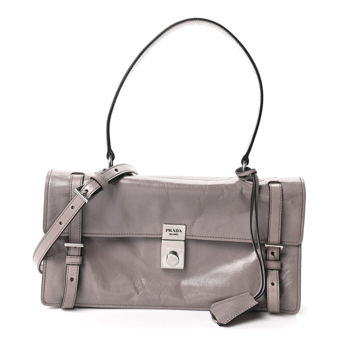 Glossy Calfskin Medium Sound Shoulder Bag Peltro