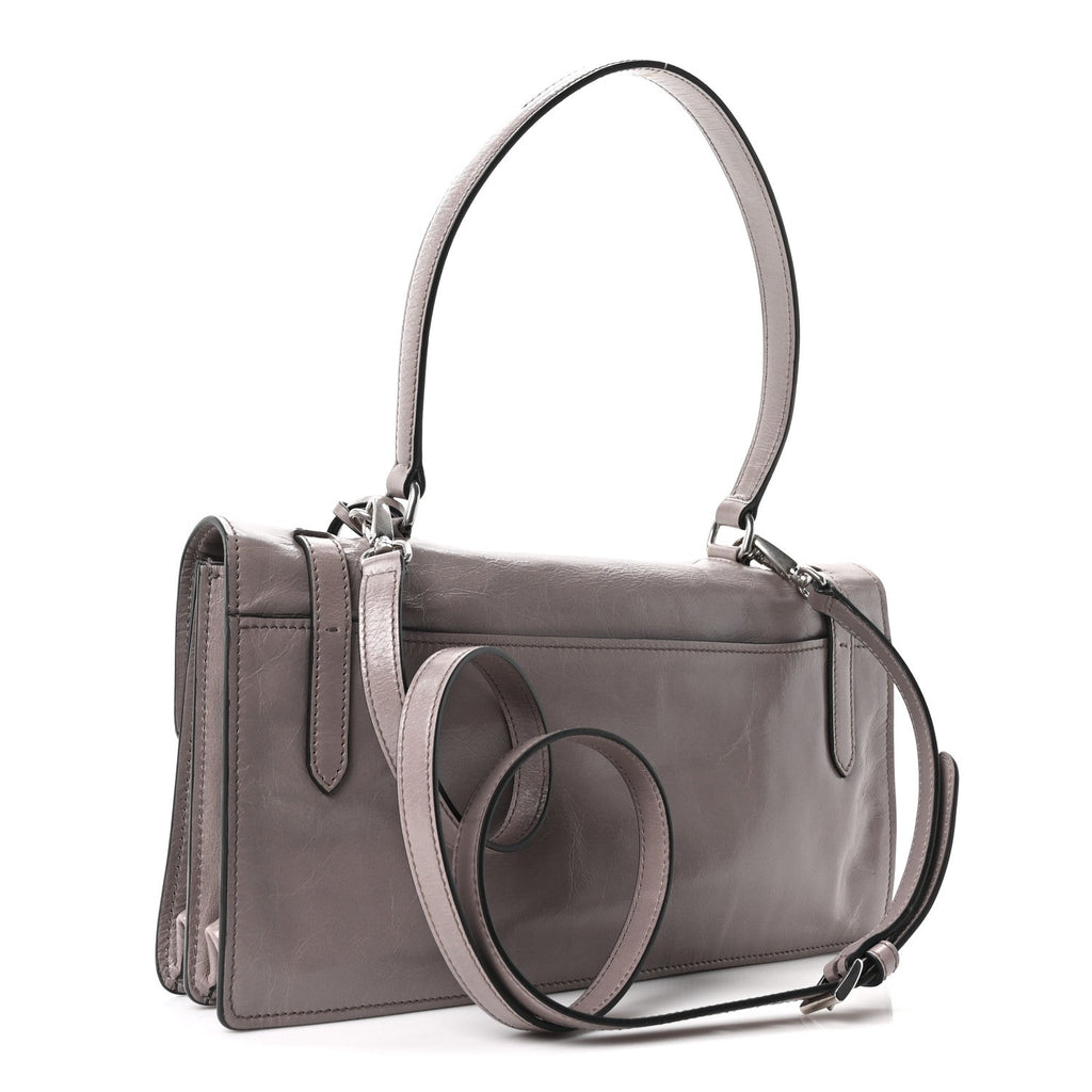 Glossy Calfskin Medium Sound Shoulder Bag Peltro