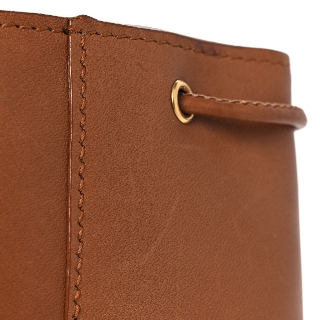 Raffia Cassandre Mini Pochon Crossbody Bag Brick Natural