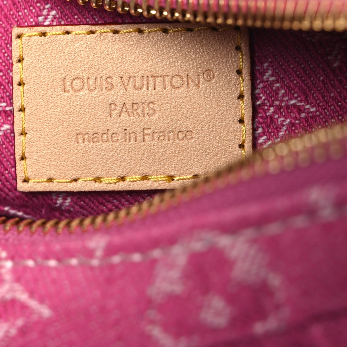 Monogram Denim Pochette Valley Fuchsia