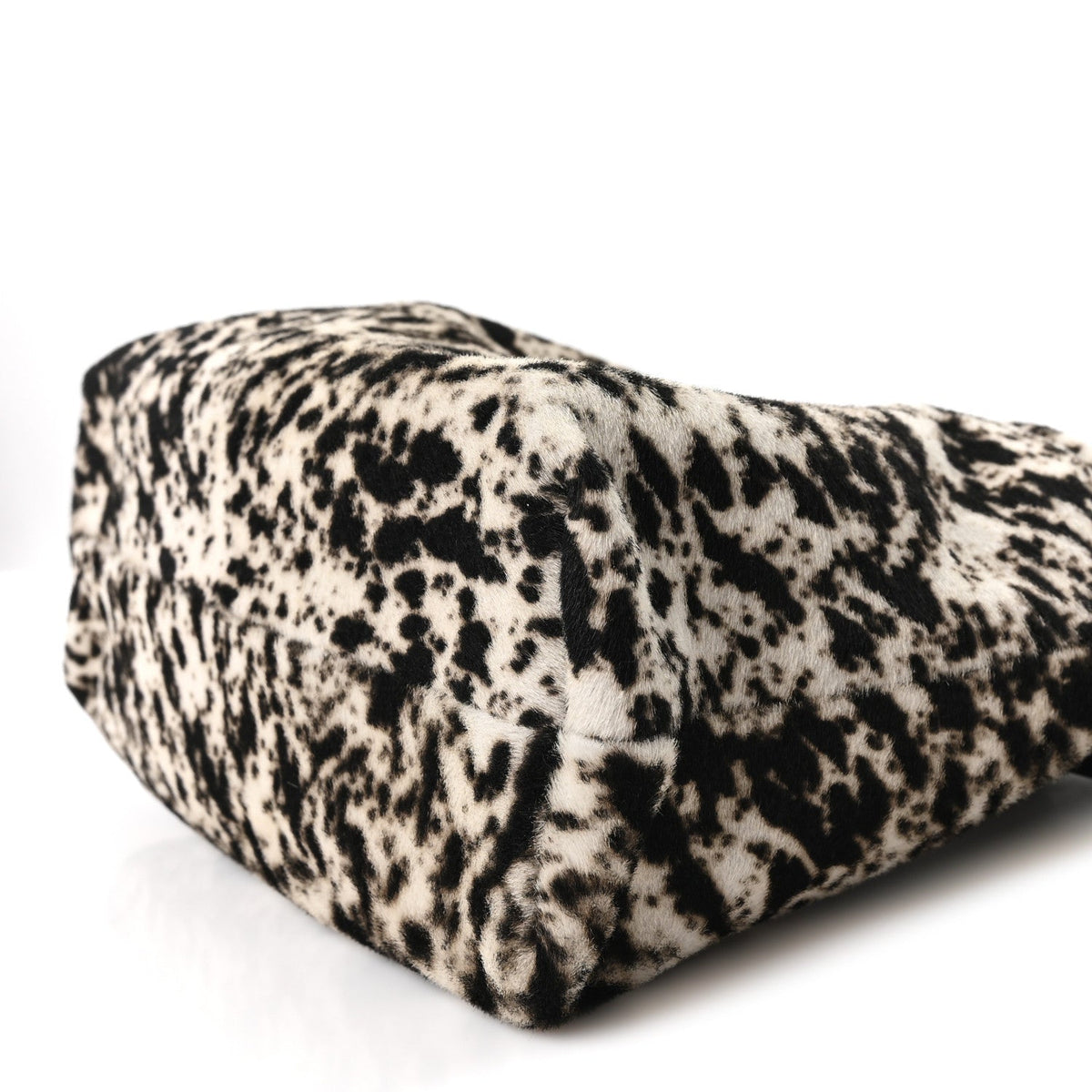 Pony Hair Printed Chic Lady Shoulder Bag  White Black