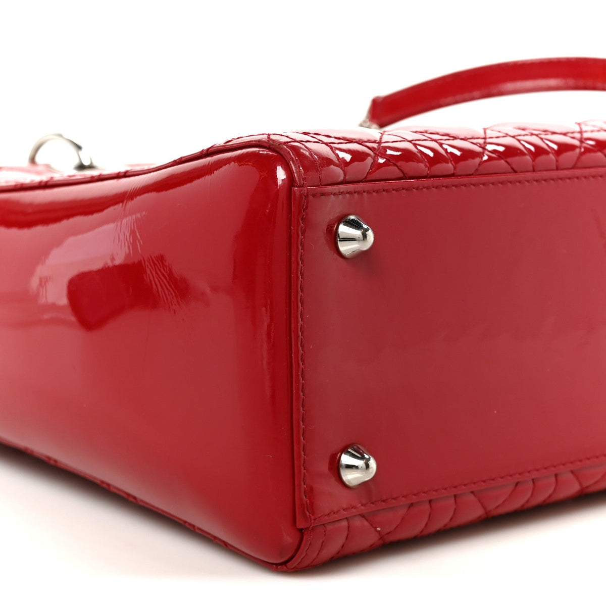 Patent Cannage Large Lady Dior Red