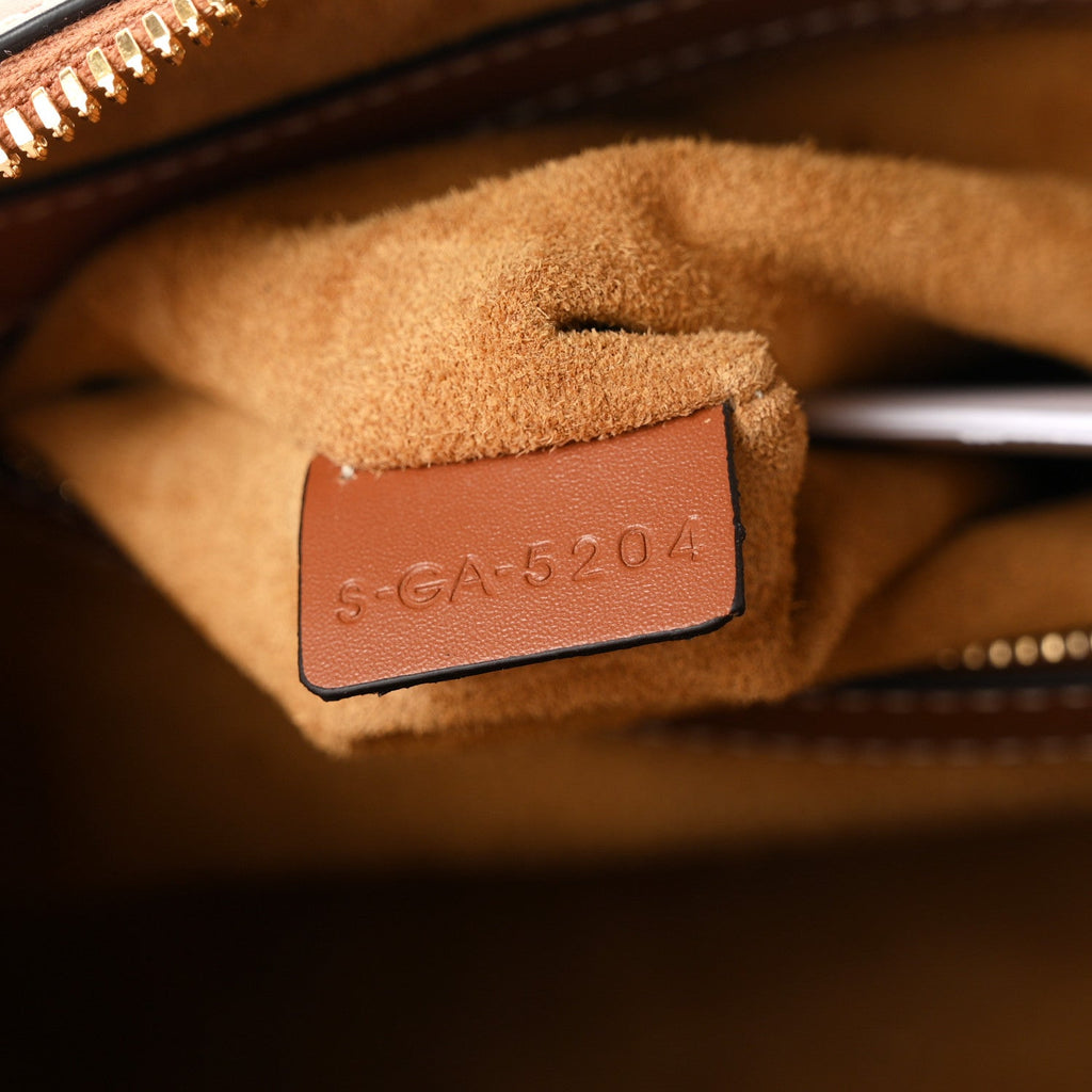 Waxed Suede Calfskin Large Boston Bag Tobacco