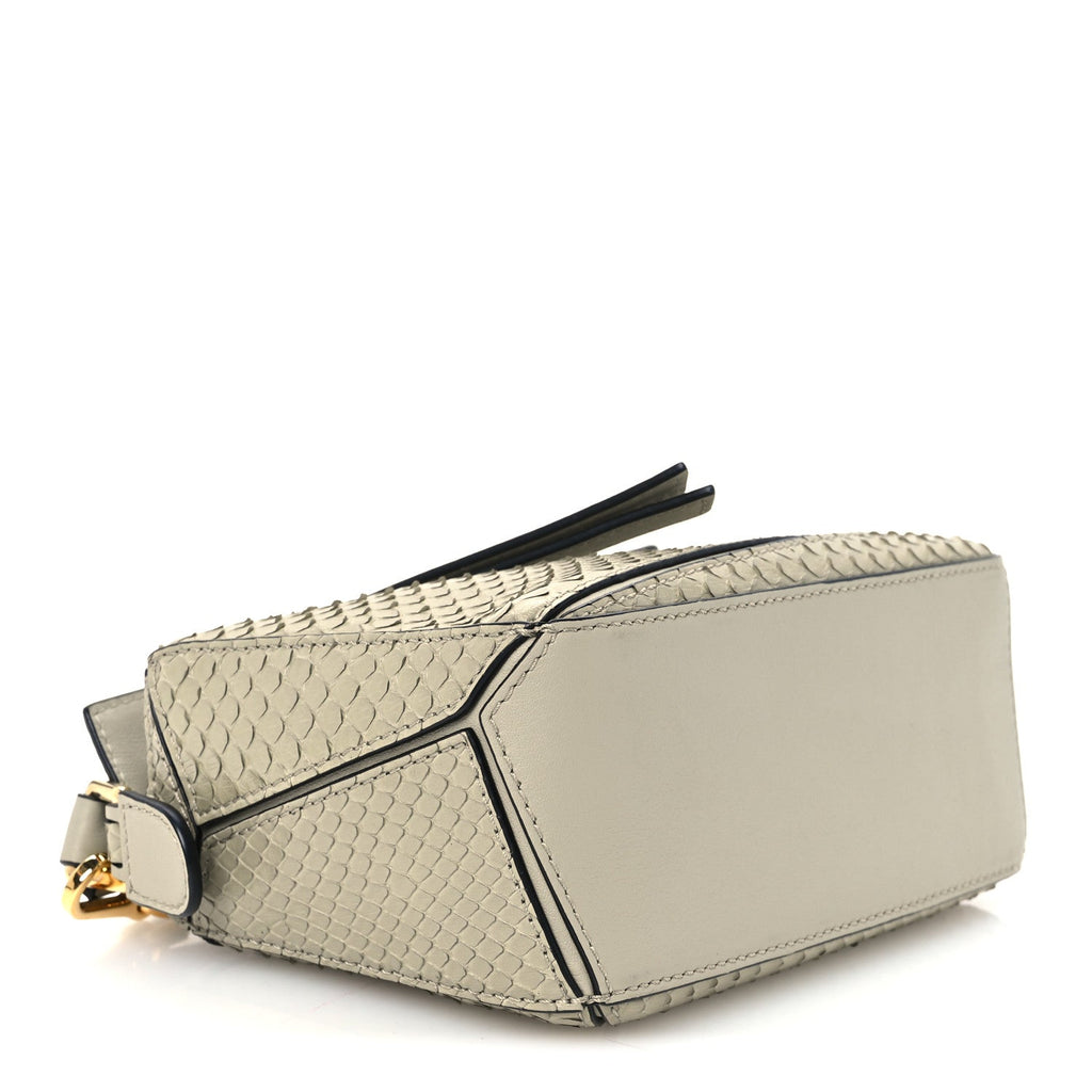 Snakeskin Mini Puzzle Bag Marble Green