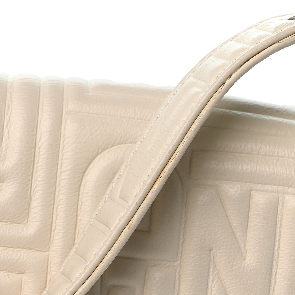 Nappa Logo Embossed Baguette White