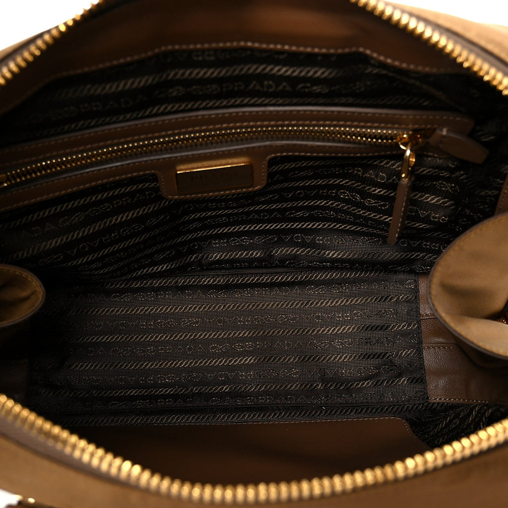 Re-Nylon Saffiano Medium Re-Edition 1978 Two Handle Bag Sughero