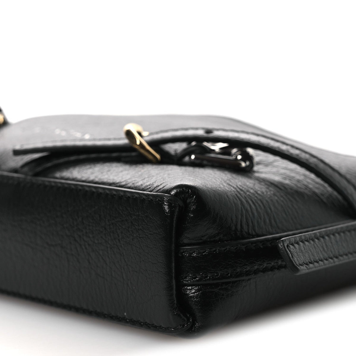 Tumbled Calfskin Nano Voyou Bag Black