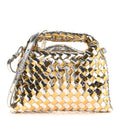 Metallic Lambskin Intrecciato Mini Hop Silver Gold