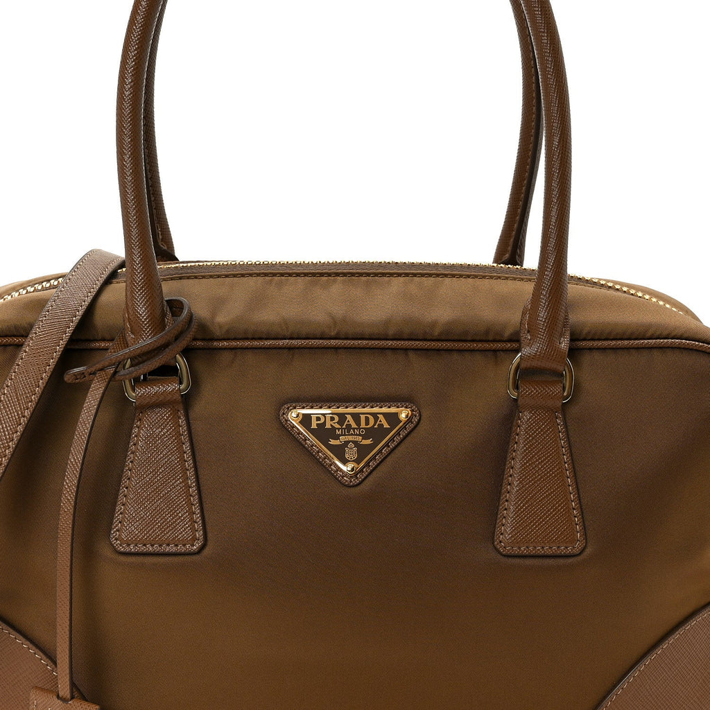 Re-Nylon Saffiano Medium Re-Edition 1978 Two Handle Bag Sughero