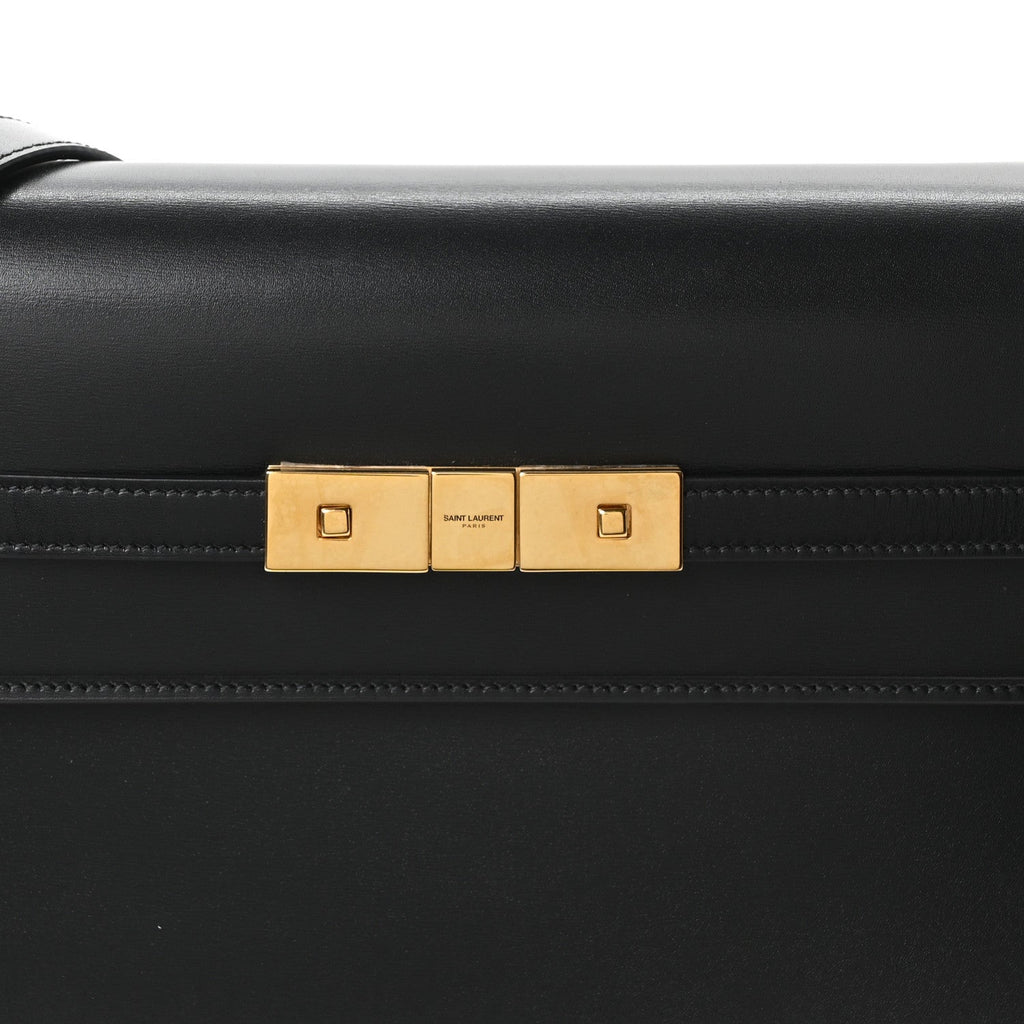 Smooth Calfskin Manhattan Shoulder Bag Black