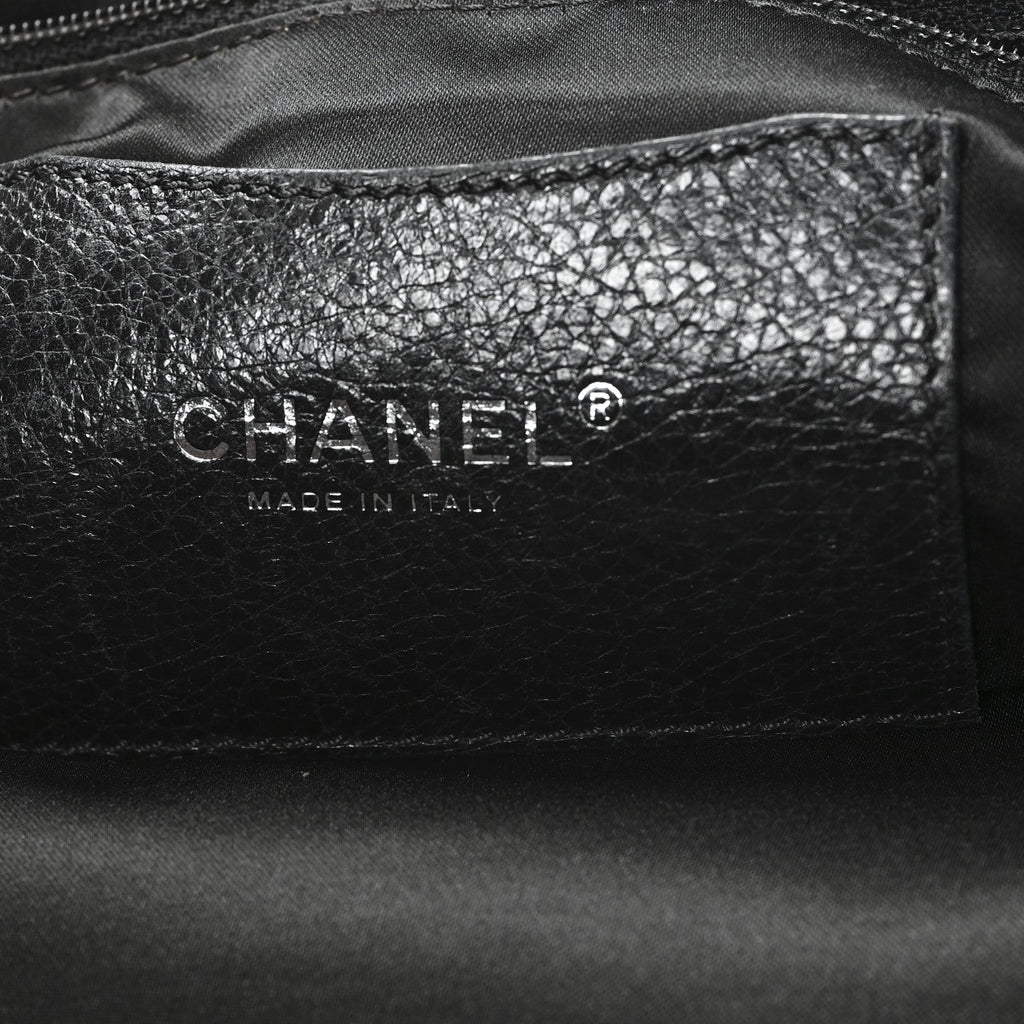 Glazed Calfskin Large On The Road Tote Black
