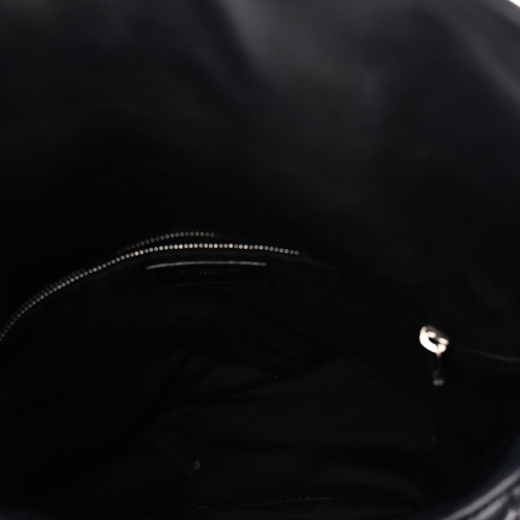 Lambskin Quilted Medium Loulou Puffer Monogram Chain Satchel Black