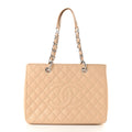 Caviar Quilted Grand Shopping Tote GST Beige