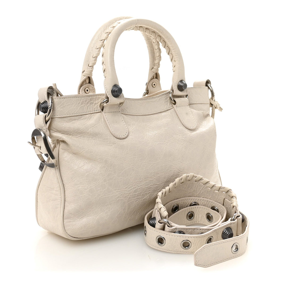 Agneau Arena Neo Cagole Medium Handbag White