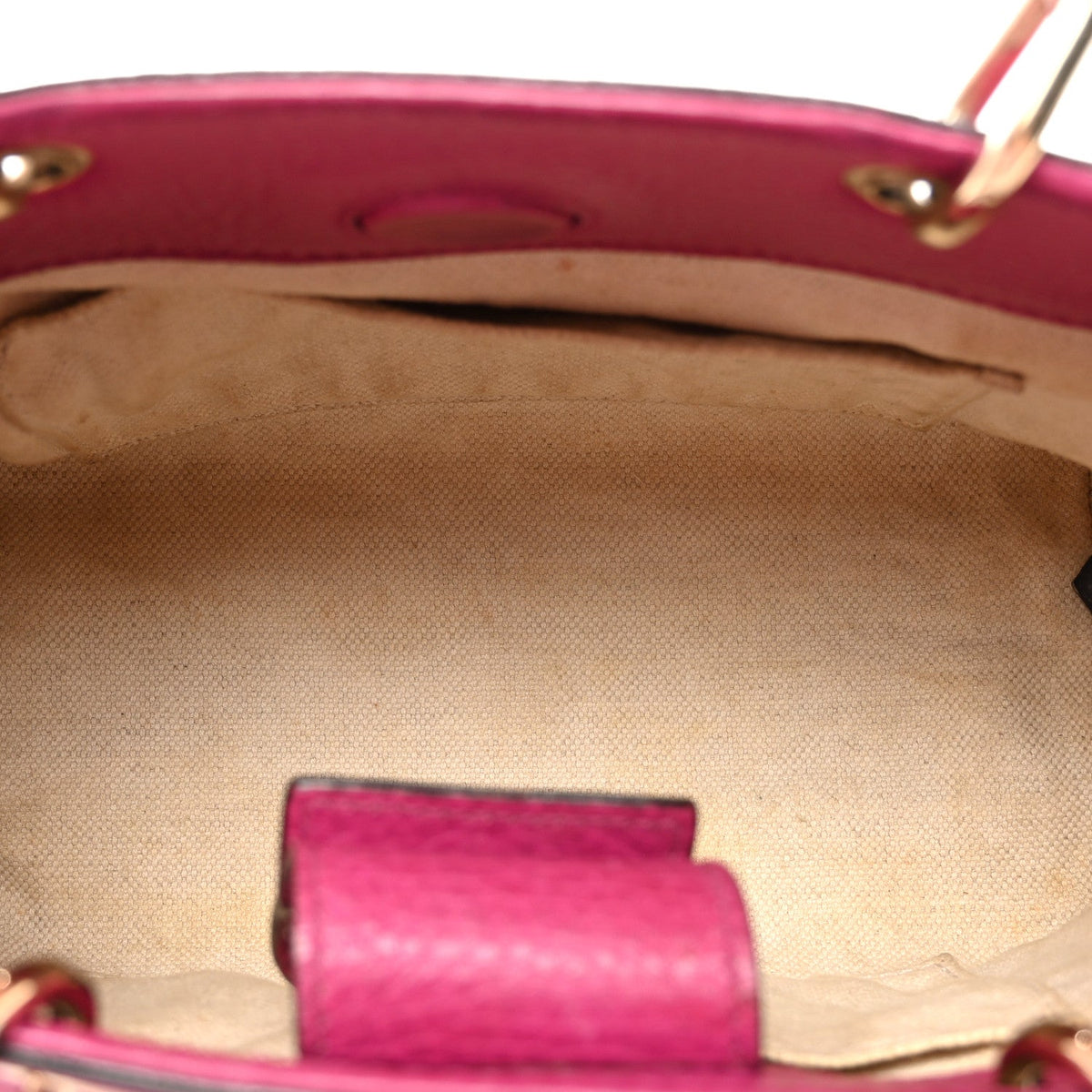 Calfskin Mini Bamboo Shopper Tote Bright Bougainvillea
