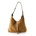 Suede Calfskin Small Marcie Hobo Bag Gold Khaki