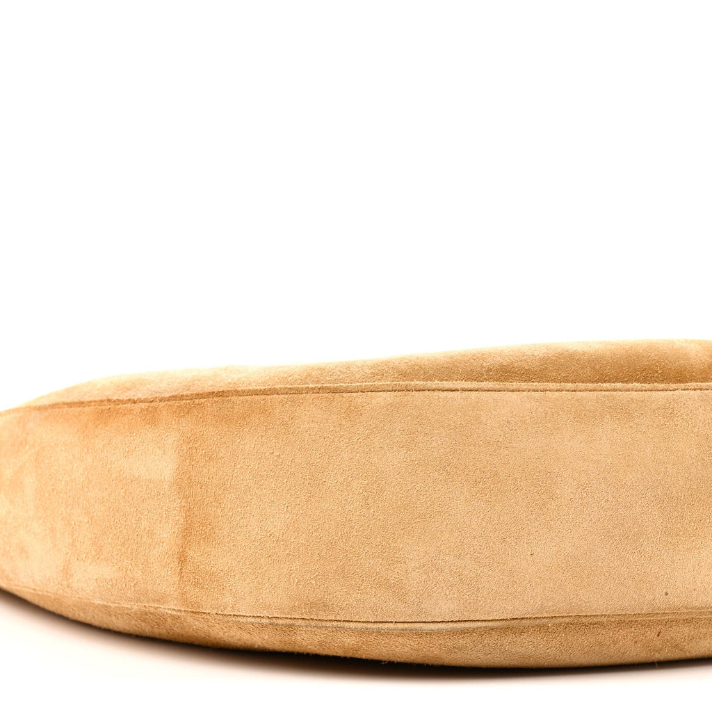 Suede Calfskin Large Lulu Shoulder Bag Beige