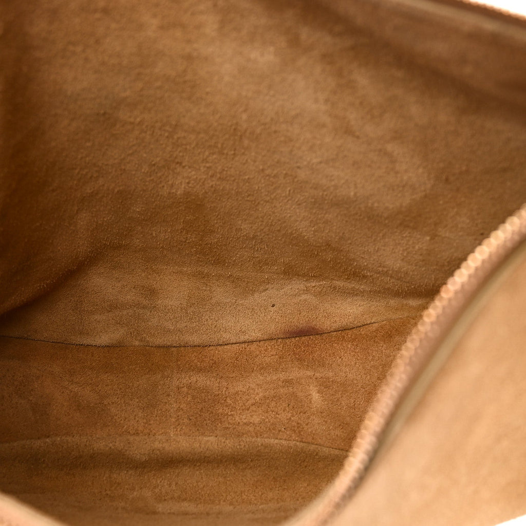 Suede Calfskin Large Lulu Shoulder Bag Beige