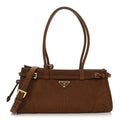 Nubuck Triangle Medium Bonnie Shoulder Bag Cacao