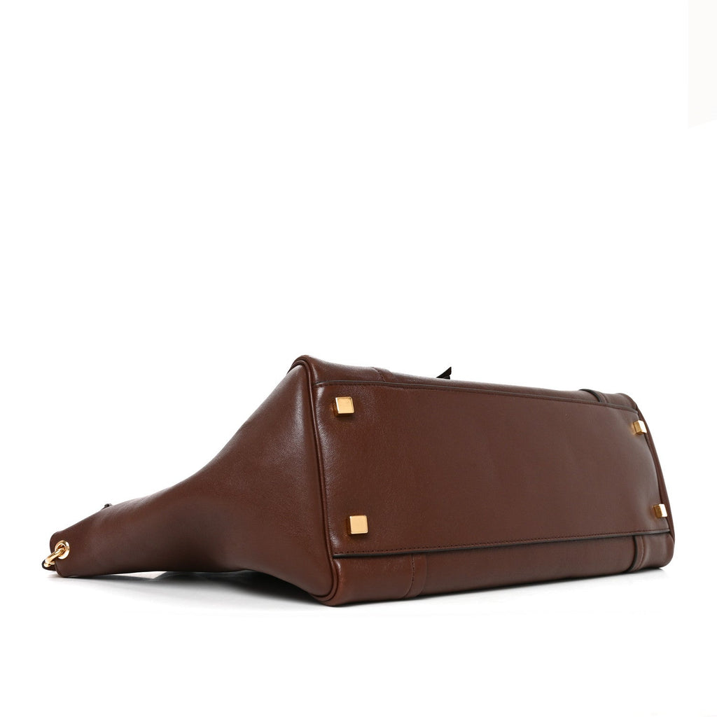 Supple Shiny Lambskin Medium Smiling New Luggage Brick