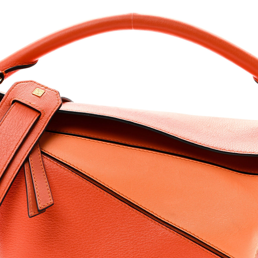 Calfskin Medium Puzzle Bag Orange Multi