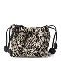 Pony Hair Printed Chic Lady Shoulder Bag  White Black