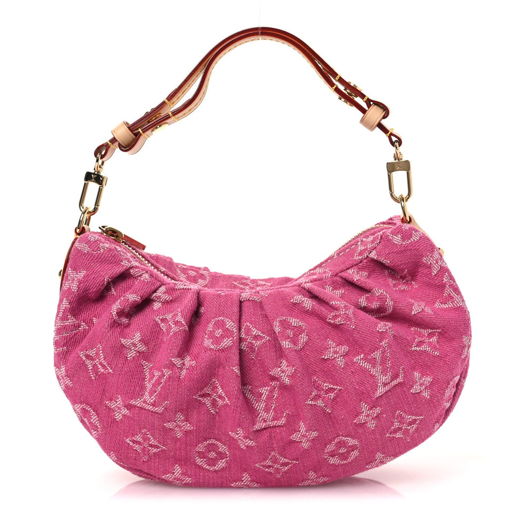 Monogram Denim Pochette Valley Fuchsia