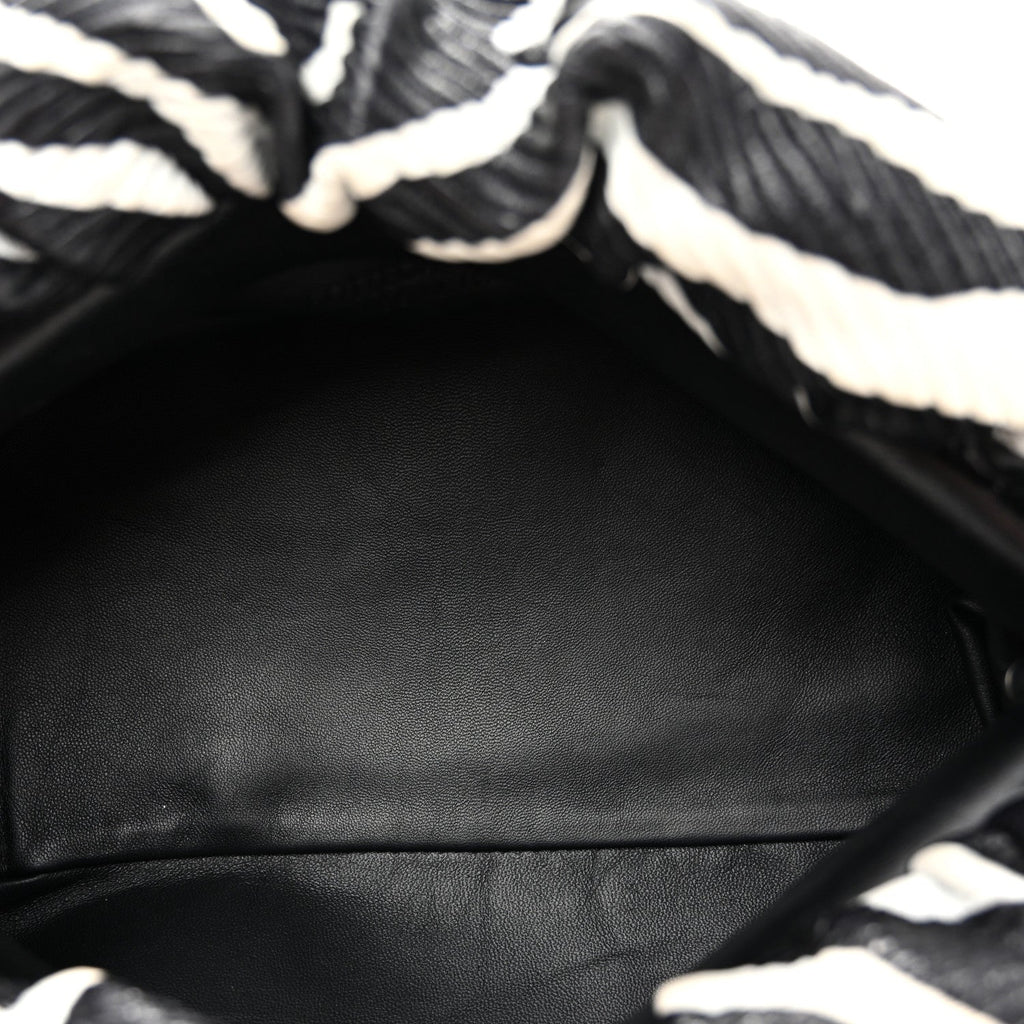 Nappa Zebra Print The Pouch Chain White Black