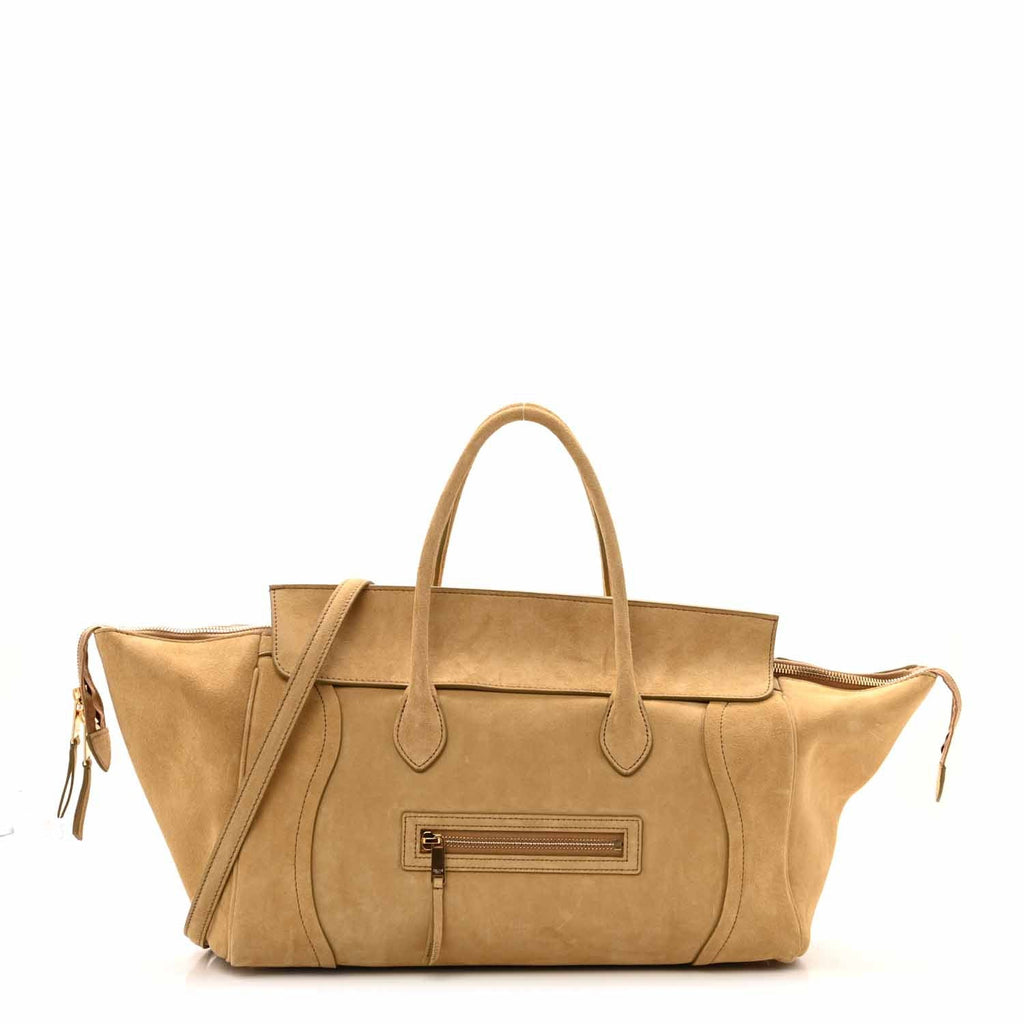 Suede Calfskin Medium New Luggage Beige