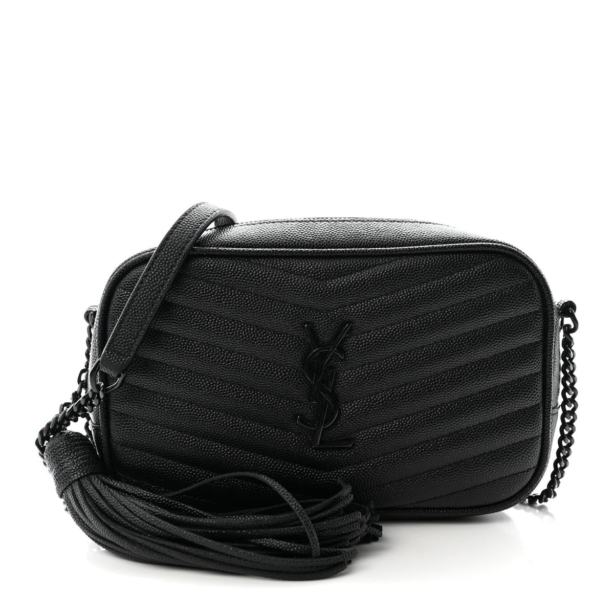 Grain De Poudre Matelasse Monochrome Monogram Mini Lou Camera Bag Black