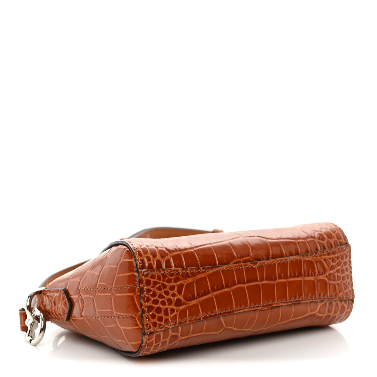 Calfskin Crocodile Embossed Nano Antigona Tan