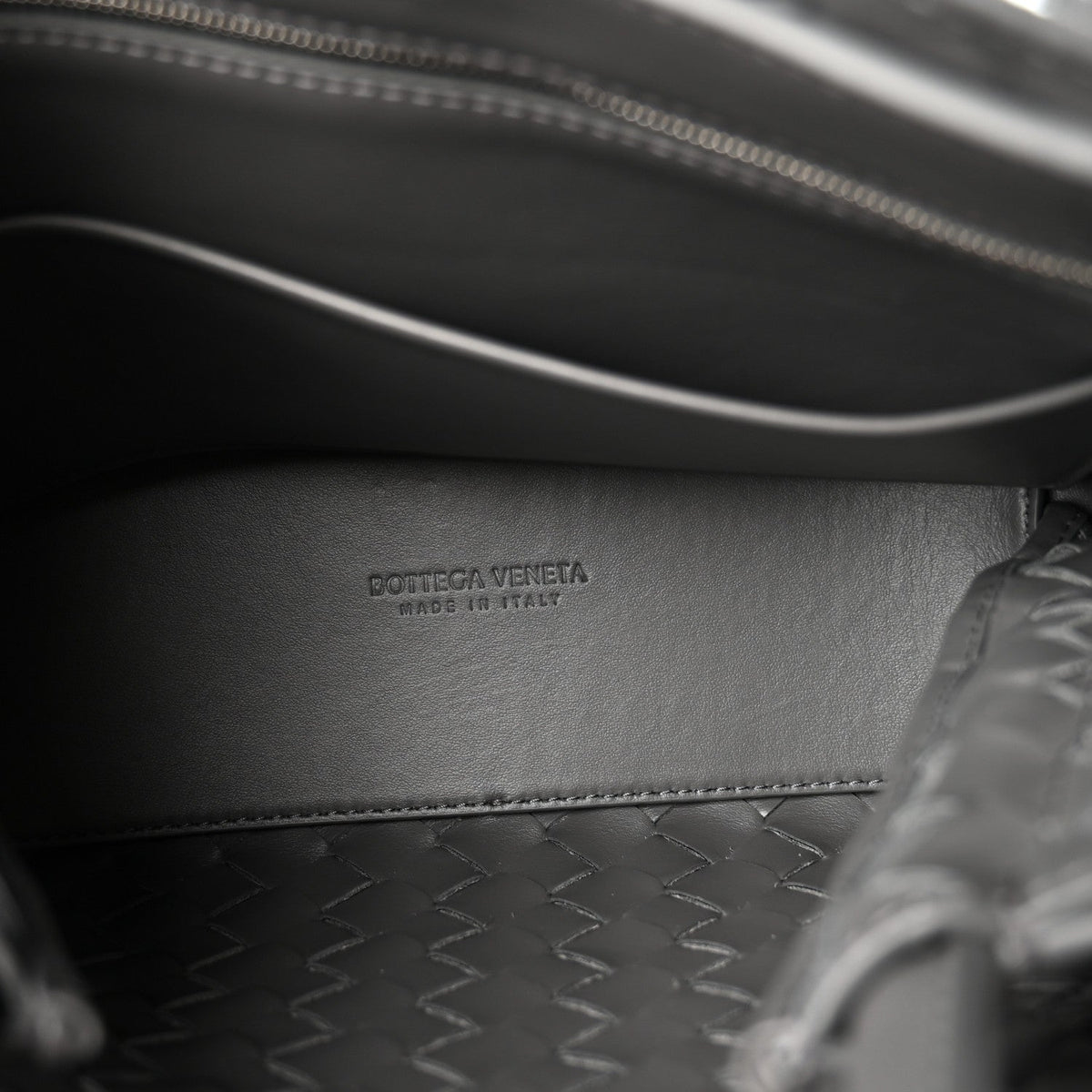 Suede Intrecciato Small Andiamo Shoulder Bag Graphite