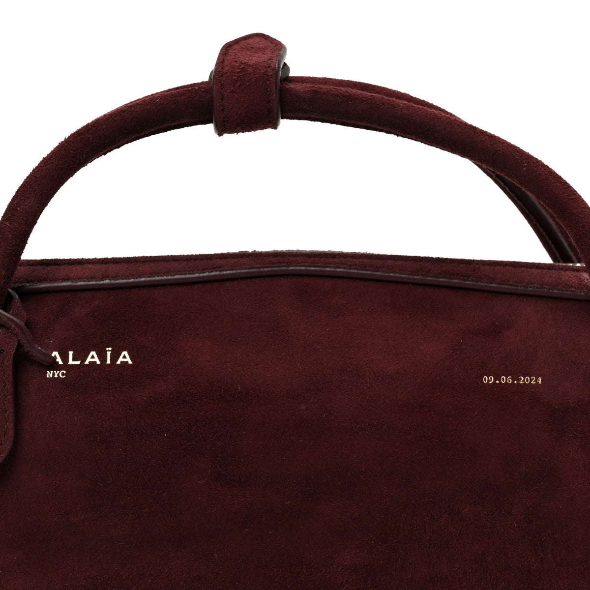 Suede Goatskin Le Teckel Clutch Rouge Grenat